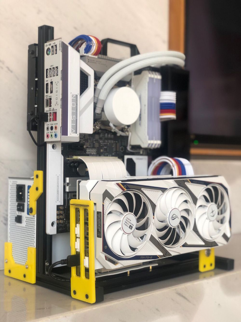 Aluminum Open Frame Test Bench Water Cooling - ATX EATX PC banco di prova